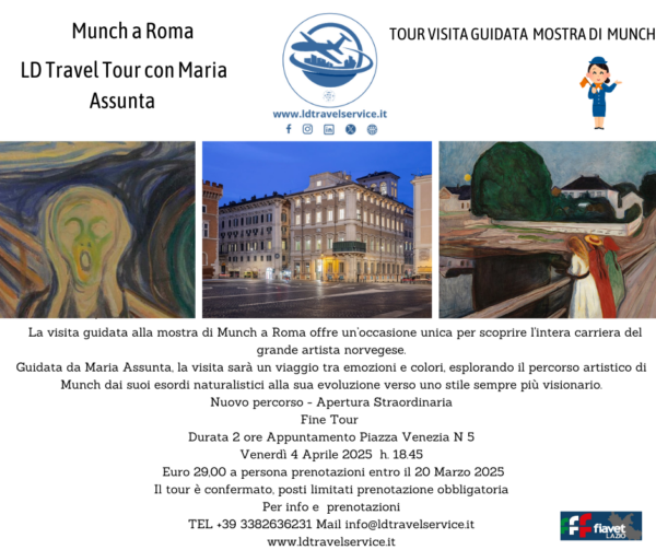 TOUR VISITA GUIDATA MOSTRA MUNCH A ROMA 2025